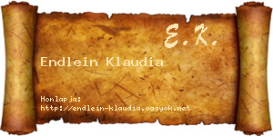 Endlein Klaudia névjegykártya